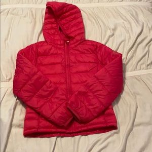 GAP Girls hot pink puffer jacket